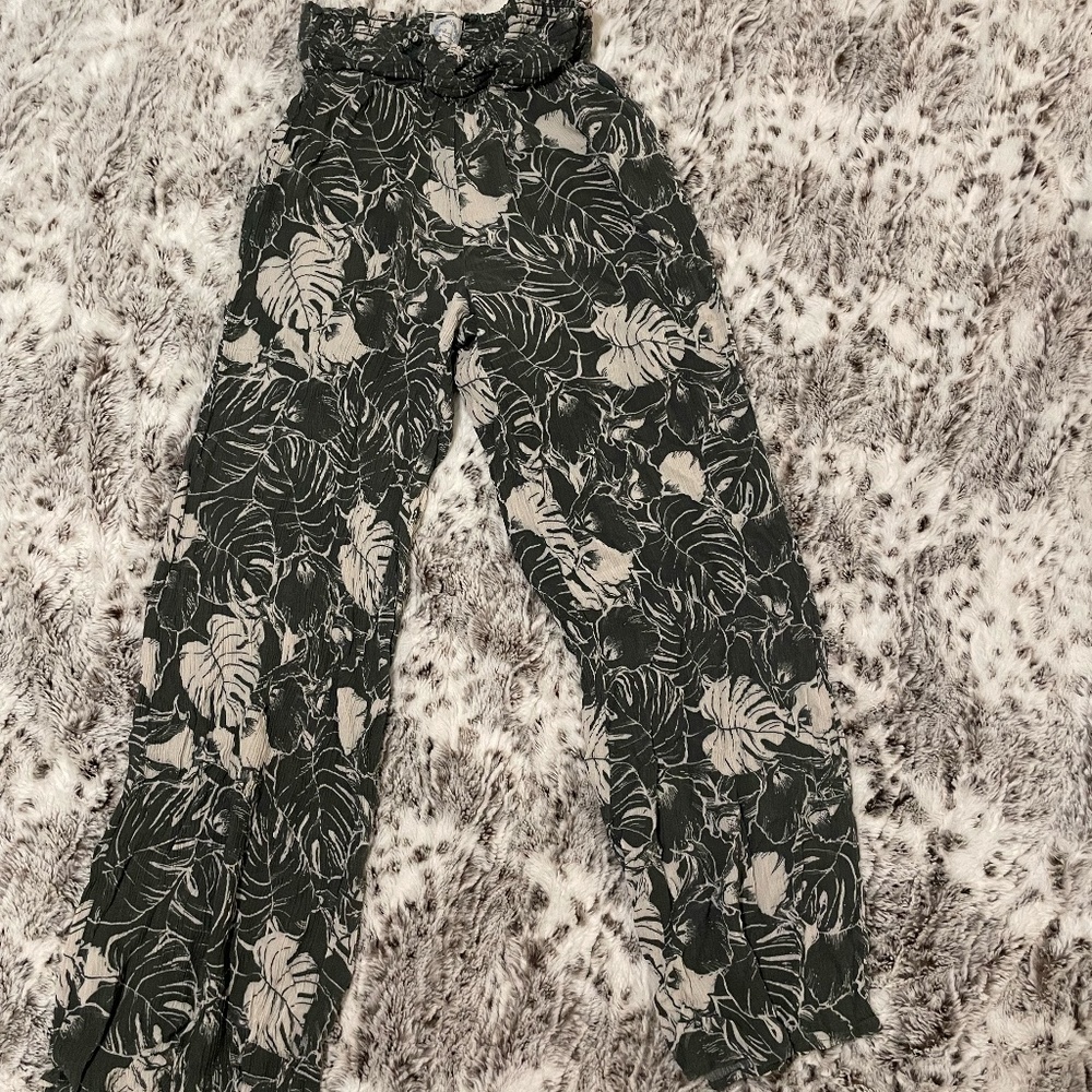 Floral Accordion Waist Swimsuit Coverup Pants